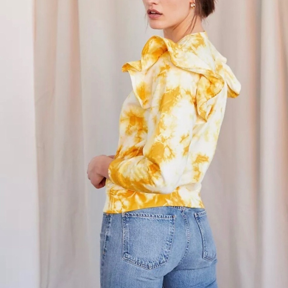 Clare V Sunburst Tie-Dye Ruffle Sweatshirt - Picture 7 of 11